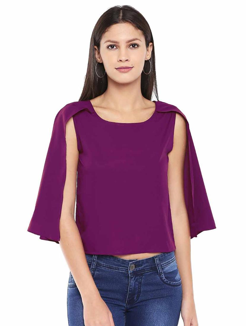 capelet sleeves solid top - 17134233 - Zoom Image - 1