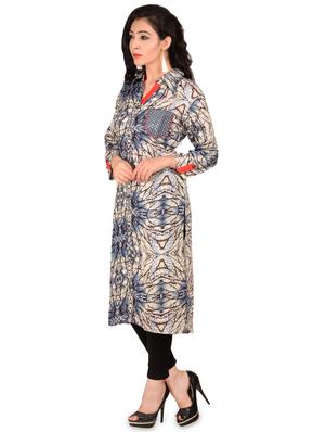 printed straight kurta - 17134452 - Standard Image - 2