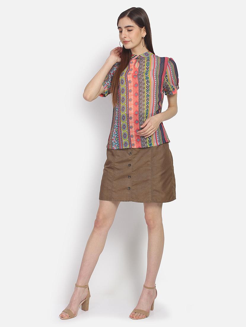 button up a-line skirt - 17134623 - Zoom Image - 4