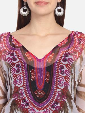 printed chiffon kaftan - 17134625 - Standard Image - 5