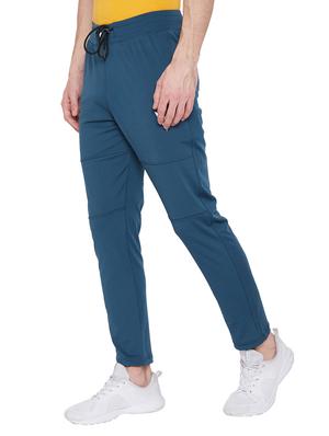 teal blue solid full length track pant - 17134746 - Standard Image - 2