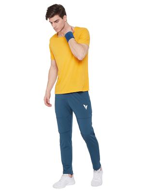 teal blue solid full length track pant - 17134746 - Standard Image - 4