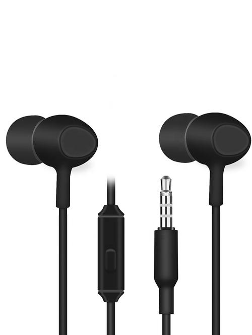 igats musik lk-e111 black earphones noise cancelling with microphone and button control volume all smart phone wired ear phone - 17134905 - Standard Image - 1