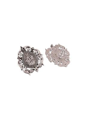 silver tone silver plated studs earring - 17135989 - Standard Image - 3
