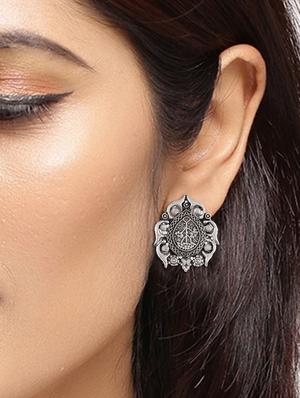 silver tone silver plated studs earring - 17135989 - Standard Image - 4