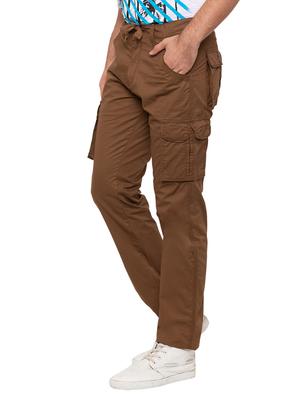 brown solid cargo trouser - 17136520 - Standard Image - 2