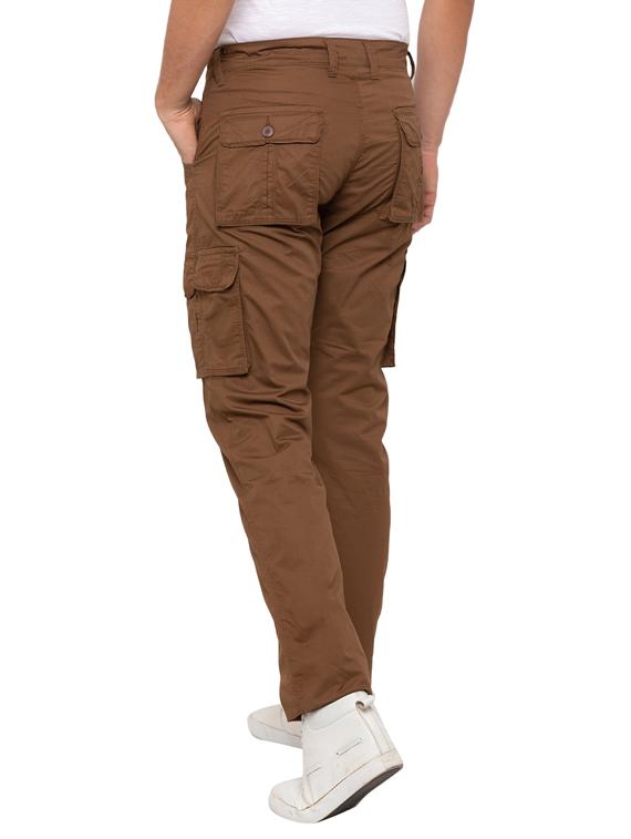 brown solid cargo trouser - 17136520 - Zoom Image - 3