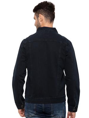 black solid denim jacket - 17136533 - Standard Image - 3