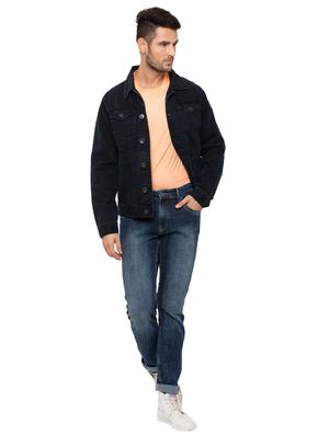 black solid denim jacket - 17136533 - Standard Image - 4