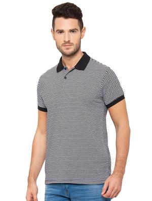 black striped polo t-shirt - 17136566 - Standard Image - 2