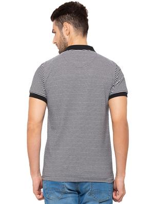 black striped polo t-shirt - 17136566 - Standard Image - 3