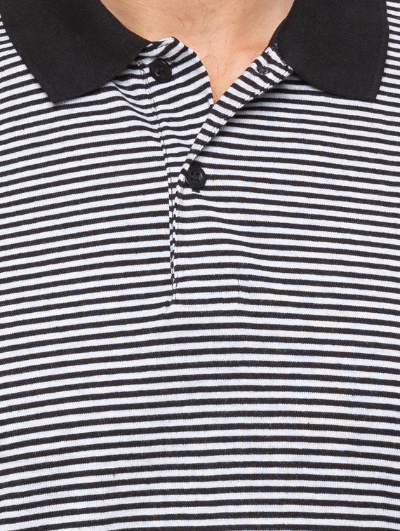 black striped polo t-shirt - 17136566 - Zoom Image - 5