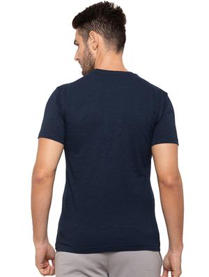 navy blue typographic front print t-shirt - 17136592 - Standard Image - 3