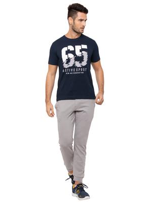 navy blue typographic front print t-shirt - 17136592 - Standard Image - 4