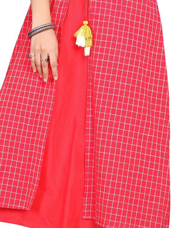 checkered layered kurta - 17137309 - Zoom Image - 4