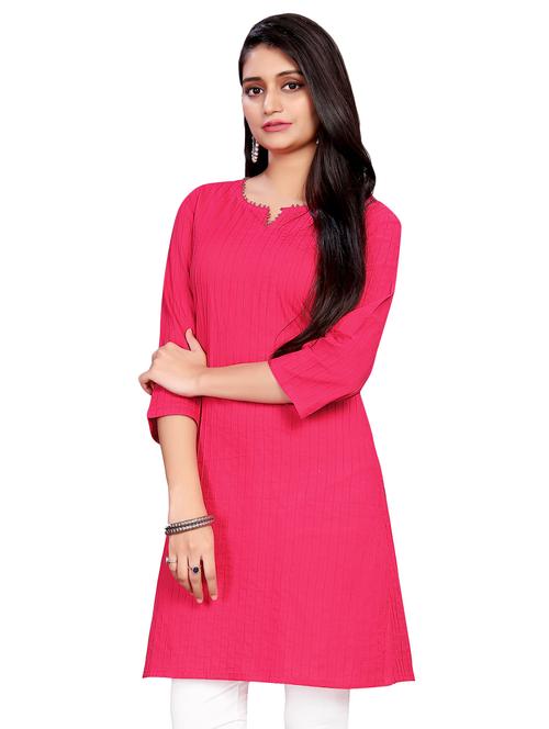 solid straight kurti - 17137321 - Standard Image - 1
