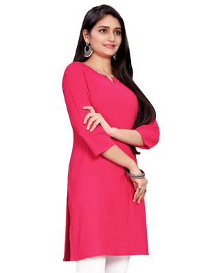 solid straight kurti - 17137321 - Standard Image - 2