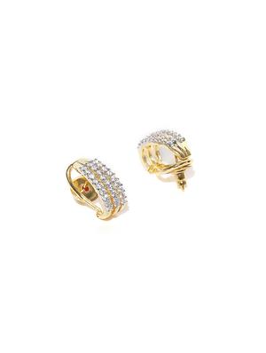 gold metal studs earring - 17137462 - Standard Image - 2