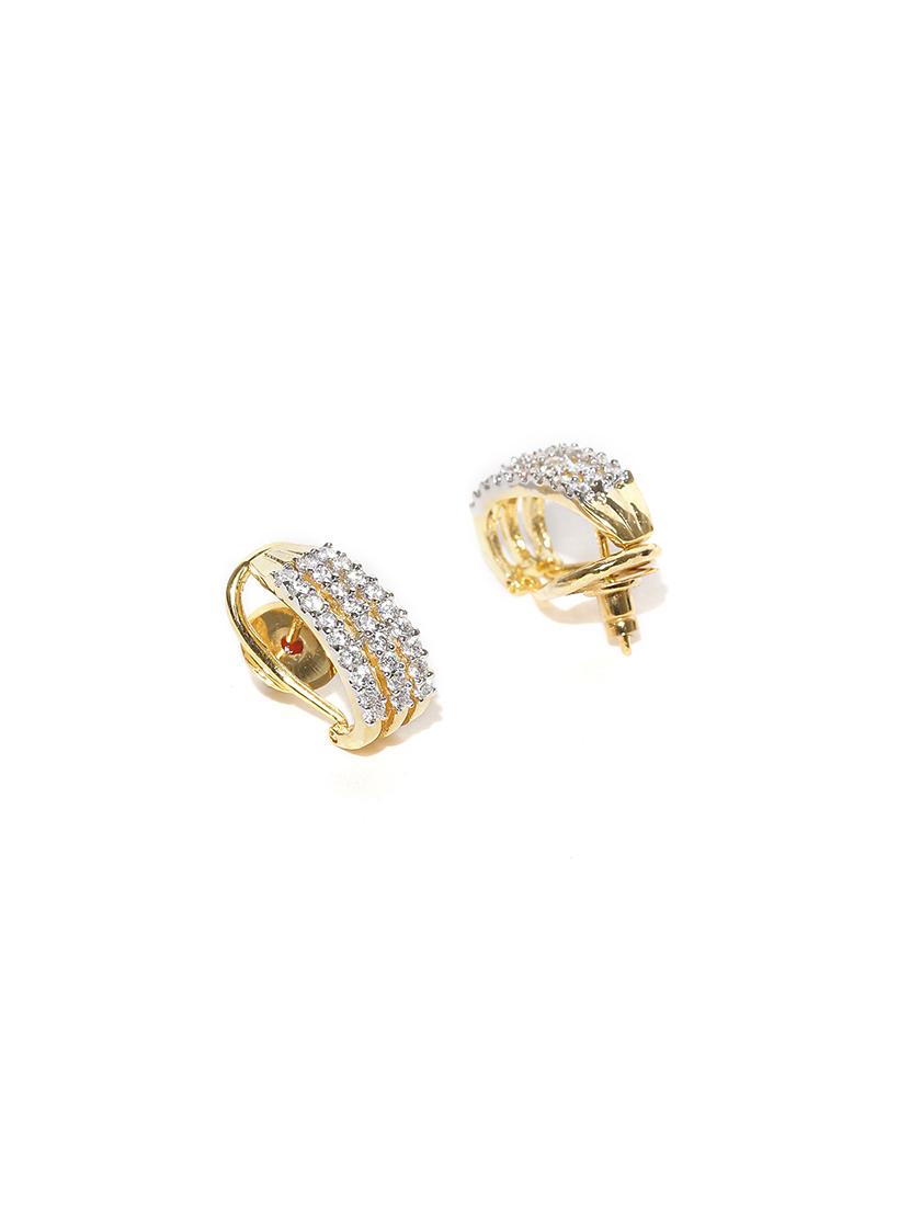 gold metal studs earring - 17137462 - Zoom Image - 2