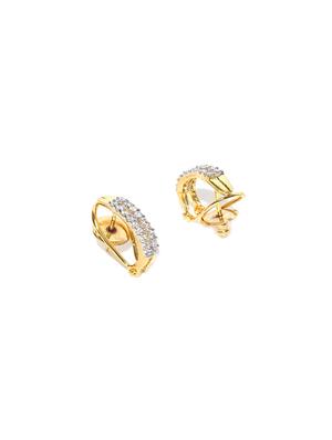 gold metal studs earring - 17137464 - Standard Image - 2