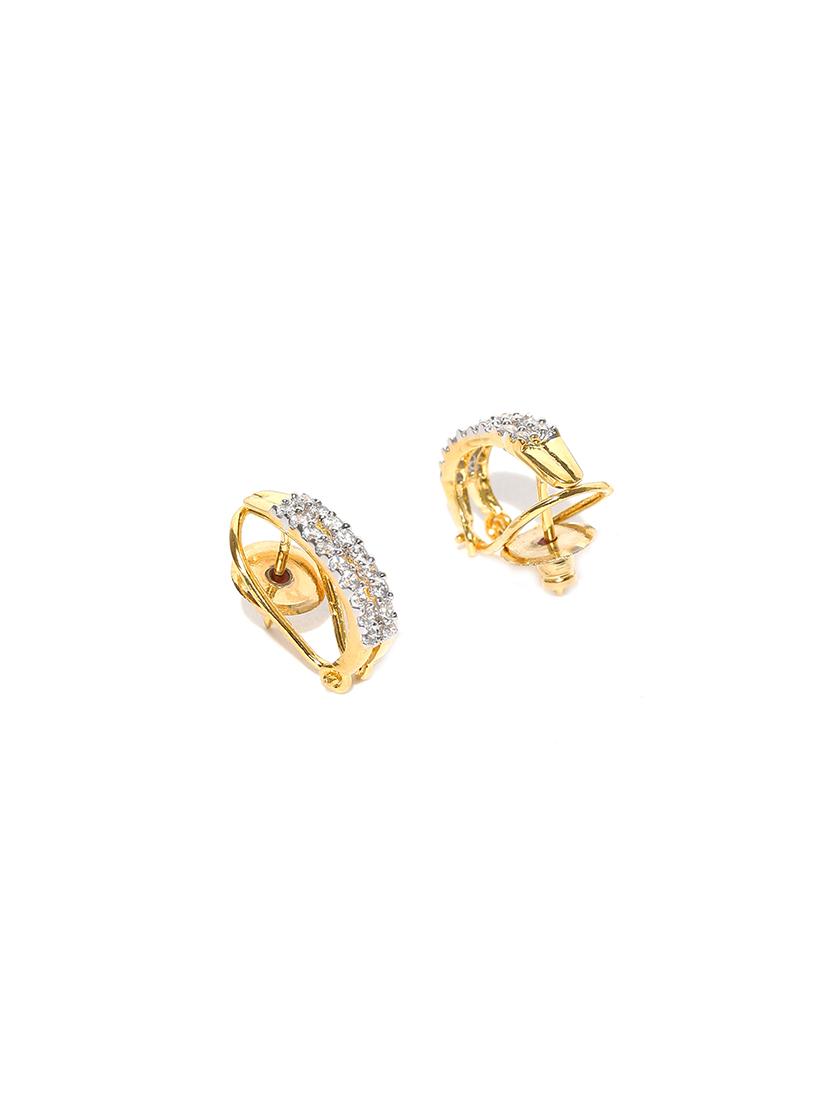 gold metal studs earring - 17137464 - Zoom Image - 2