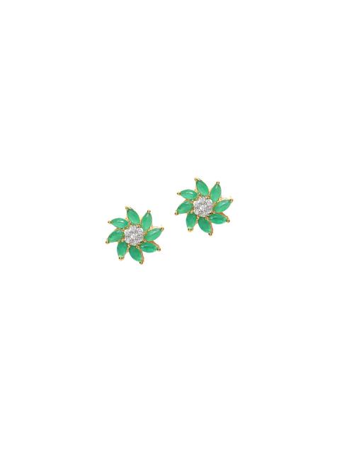green metal studs earring - 17137473 - Standard Image - 1