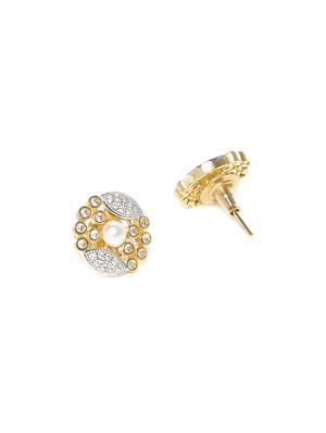 white metal studs earring - 17137496 - Standard Image - 2