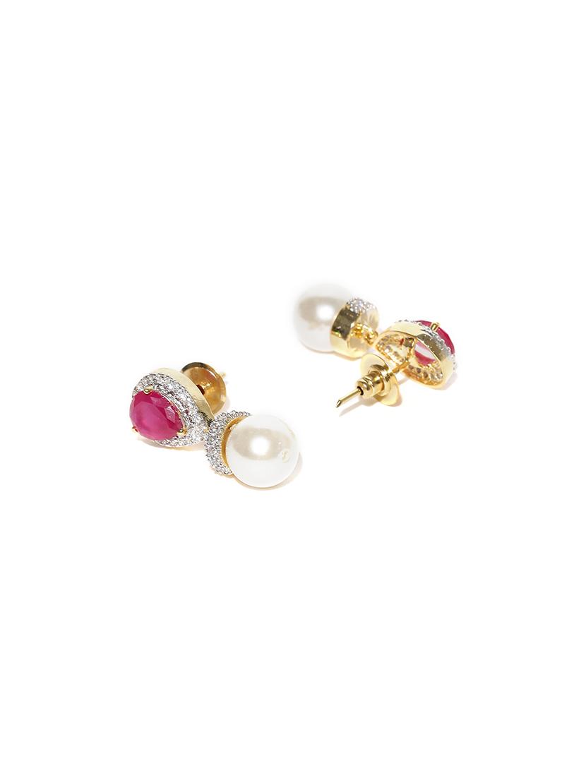 red metal drop earring - 17137497 - Zoom Image - 2