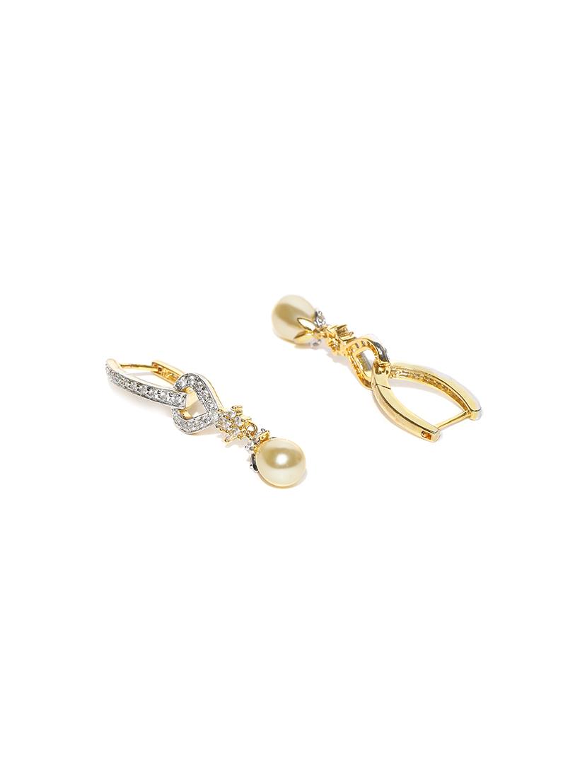 white metal drop earring - 17137507 - Zoom Image - 2
