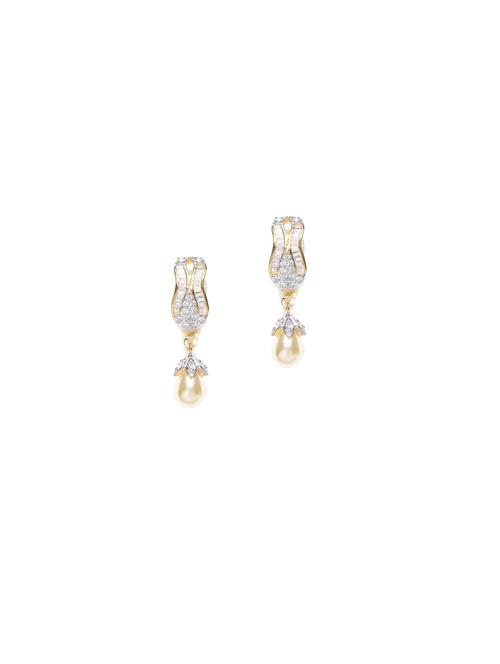 gold metal drop earring - 17137526 - Standard Image - 1