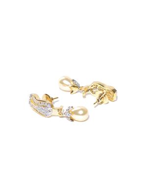 gold metal drop earring - 17137526 - Standard Image - 2