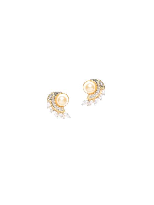 gold metal studs earring - 17137531 - Standard Image - 1