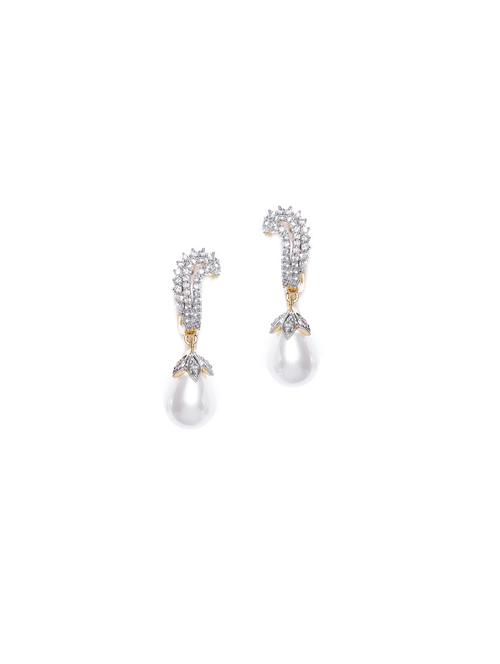 silver metal drop earring - 17137543 - Standard Image - 1