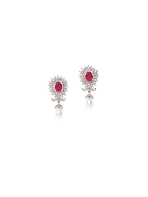 gold metal drop earring - 17137547 - Standard Image - 1