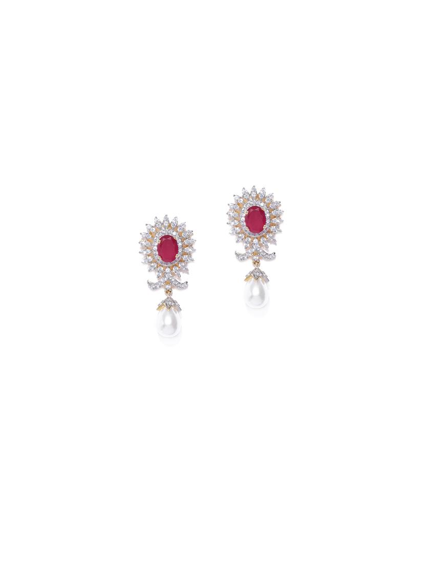 gold metal drop earring - 17137547 - Zoom Image - 1