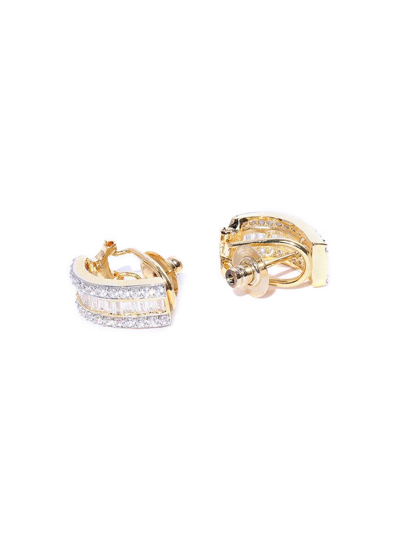 gold metal studs earring - 17137552 - Zoom Image - 2