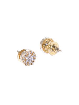 gold metal studs earring - 17137555 - Standard Image - 2