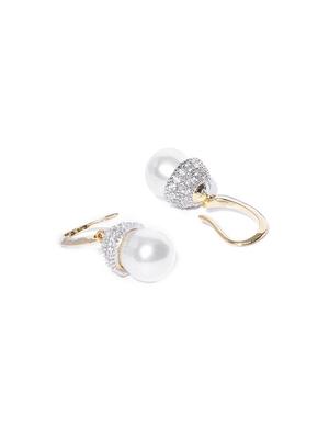 gold metal drop earring - 17137563 - Standard Image - 2