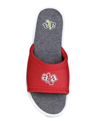 red slip on flip flops - 17137666 - Standard Image - 4