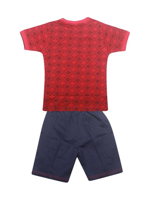 red cotton shorts set - 17137680 - Zoom Image - 2
