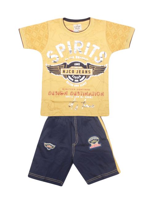 yellow cotton shorts set - 17137682 - Standard Image - 1