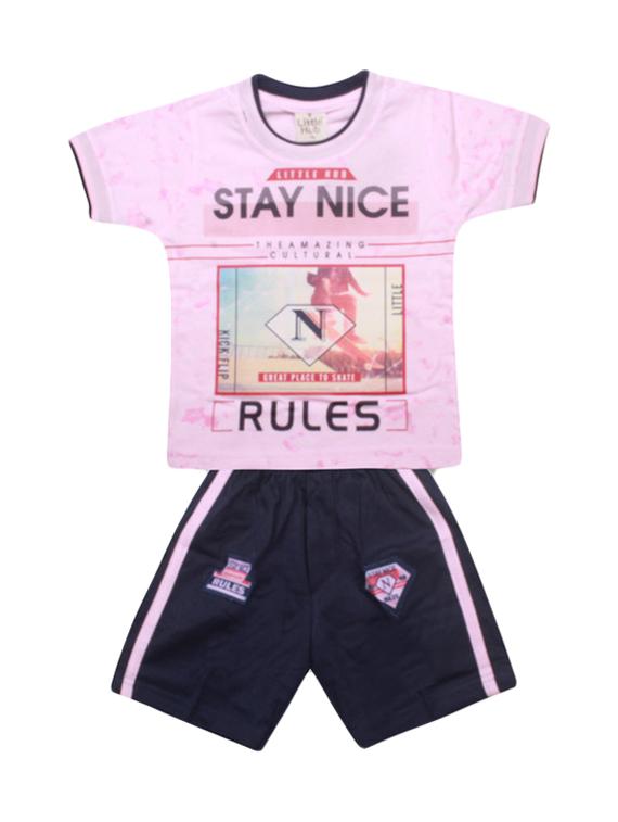 pink cotton shorts set - 17137687 - Zoom Image - 1