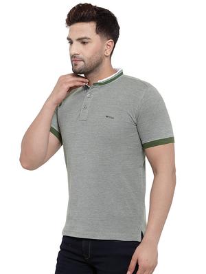 green self design collared t-shirt - 17138313 - Standard Image - 2