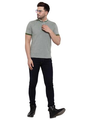 green self design collared t-shirt - 17138313 - Standard Image - 4