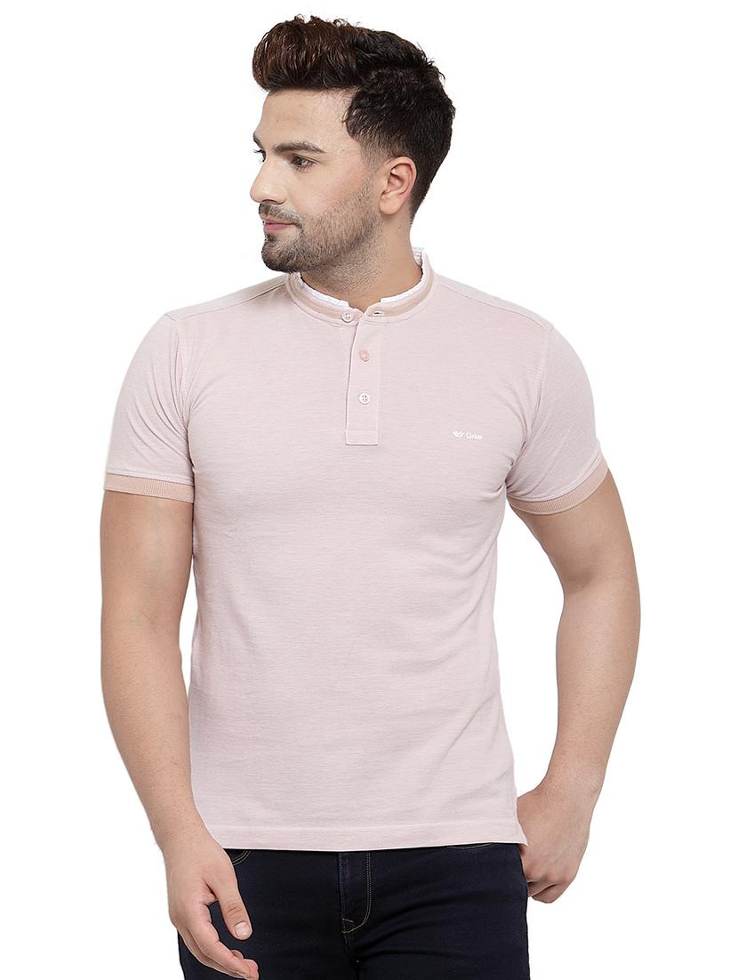 pink solid collared t-shirt - 17138317 - Zoom Image - 1