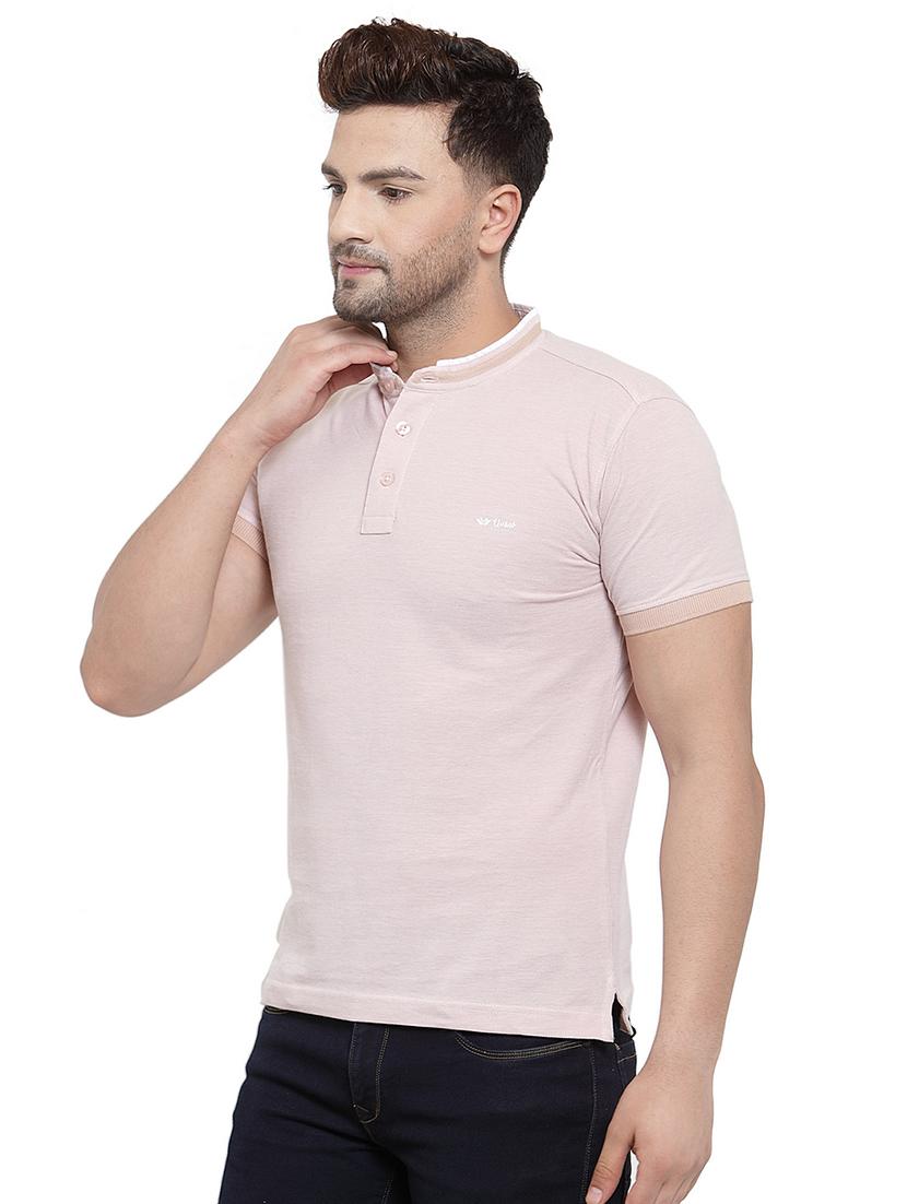 pink solid collared t-shirt - 17138317 - Zoom Image - 2