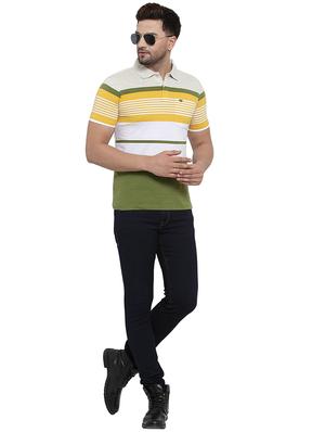 olive green striped t-shirt - 17138352 - Standard Image - 4