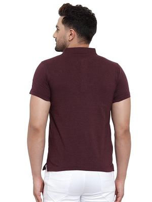 maroon taped polo t-shirt - 17138361 - Standard Image - 3