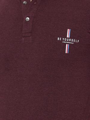 maroon taped polo t-shirt - 17138361 - Standard Image - 5