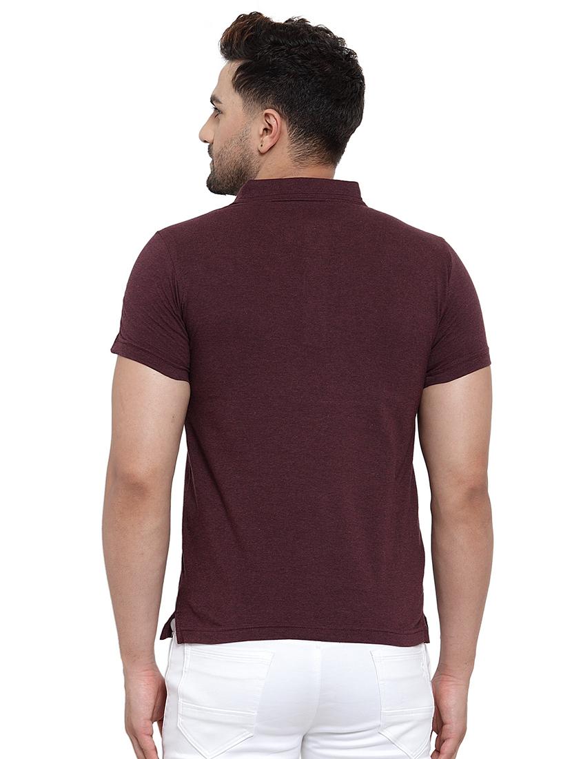 maroon taped polo t-shirt - 17138361 - Zoom Image - 3